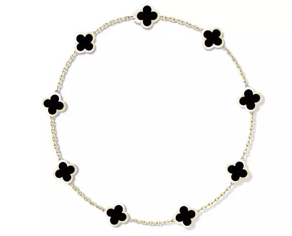 vca四叶草带钻项链系列,vca梵克雅宝四叶草项链