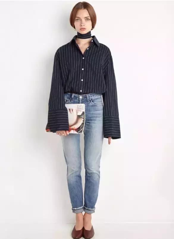 初秋减龄条纹衬衣,粉色初秋衬衣气质百搭