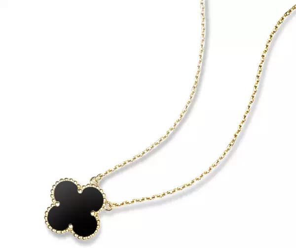 vca四叶草带钻项链系列,vca梵克雅宝四叶草项链