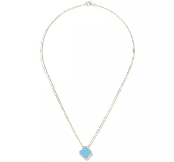 vca四叶草带钻项链系列,vca梵克雅宝四叶草项链