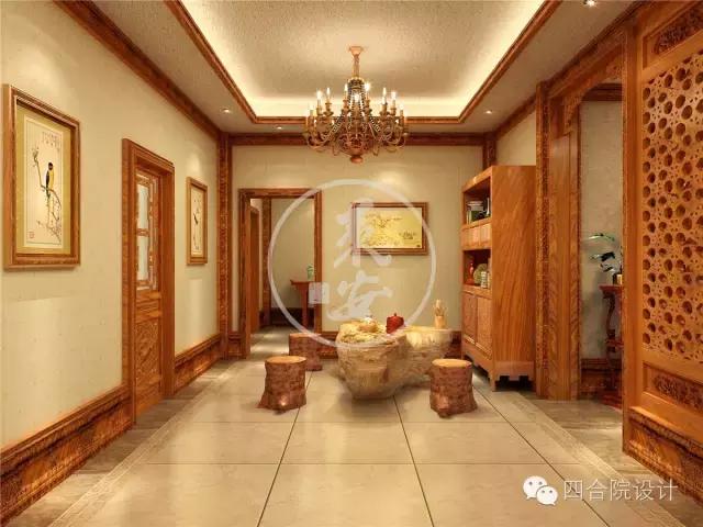 简约大气小户型中式红木装修风格,上海红木中式装修风格客厅效果图