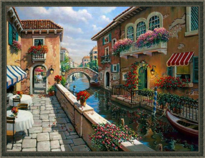 唯美风景头像油画,唯美乡村田园风景油画