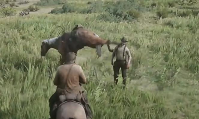 荒野大镖客2马和人都摔死了,荒野大镖客2最多的一件事件