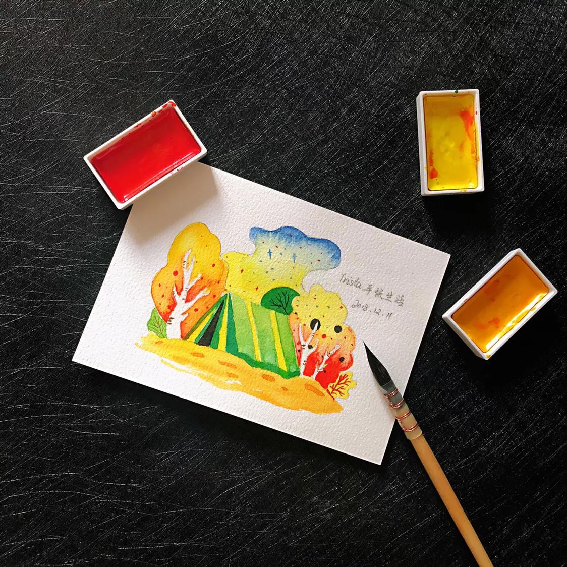 初学者水彩颜料24色水彩工具套装,水彩固体颜料和水彩颜料哪个好