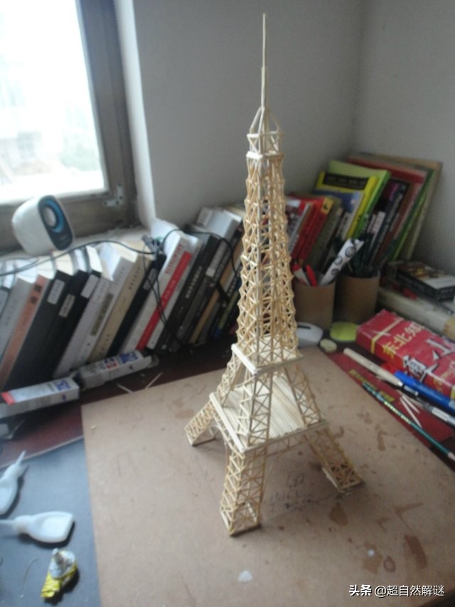 用牙签手工制作埃菲尔铁塔教程,用牙签搭的埃菲尔铁塔60cm
