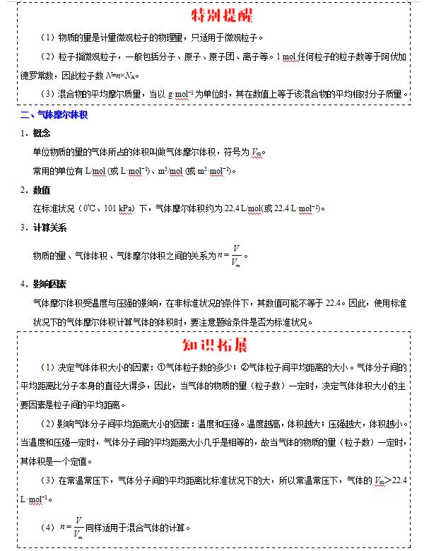 高中化学物质的量知识点整理,高中化学归纳整理物质的量试讲