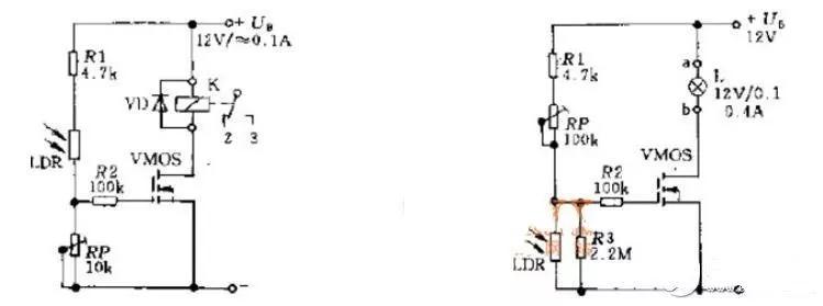 光控路灯电路图,简易光控电路图