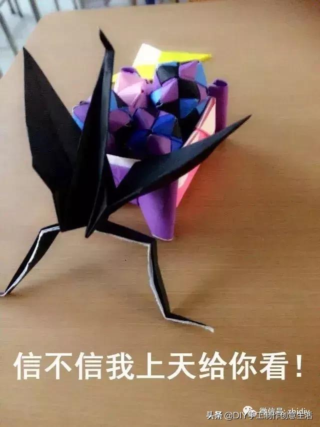 用千纸鹤糖纸做千纸鹤慢教程,不一样的纸鹤折纸