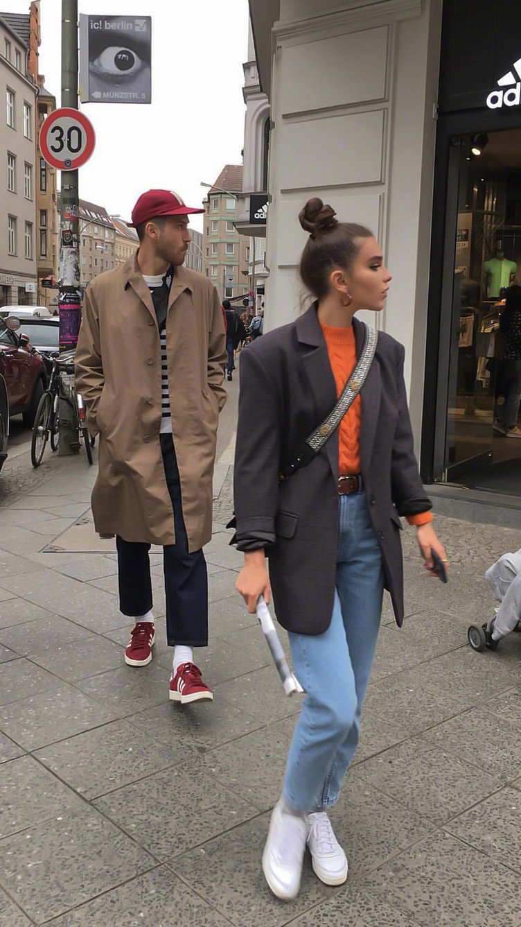 街拍情侣穿搭秀恩爱,情侣街拍秀恩爱穿搭