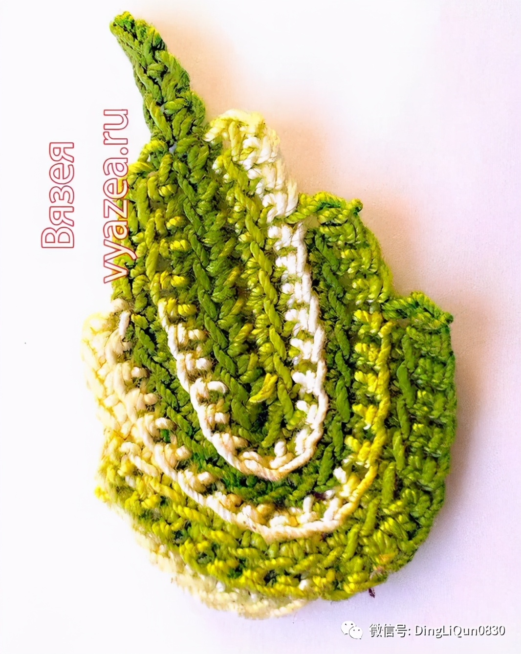 树枝树叶的编织图解,树叶钩针编织教程图解