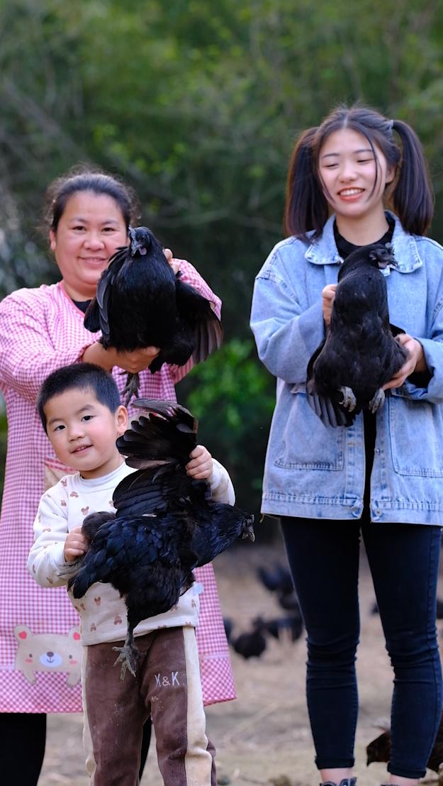 全身皮毛都是黑色的,长得像鸟一样的鸡,一年能卖8000多只