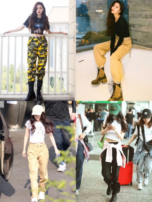 微胖怎么穿上衣配工装裤,160120斤微胖女生穿搭工装裤卫衣