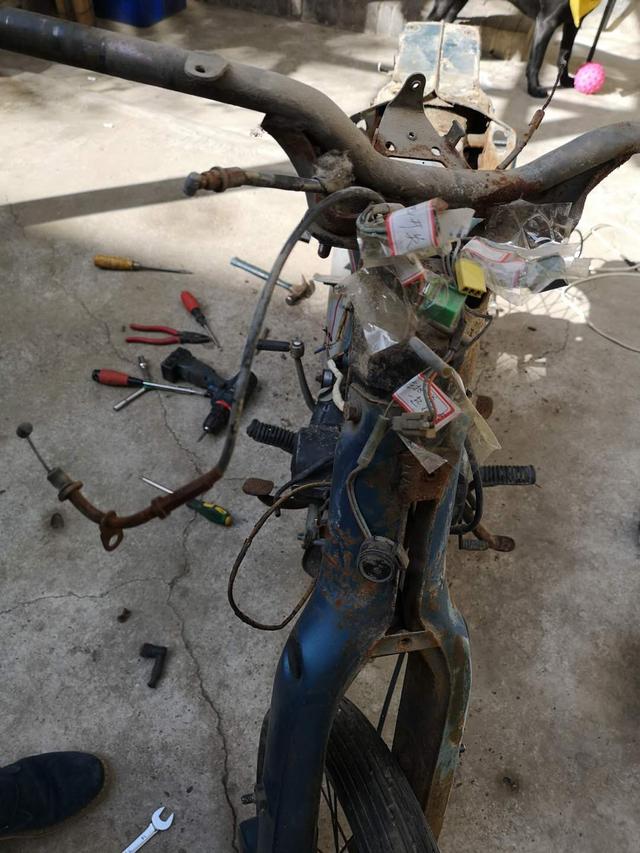 本田摩托车幼兽70c,改装老款铃木摩托