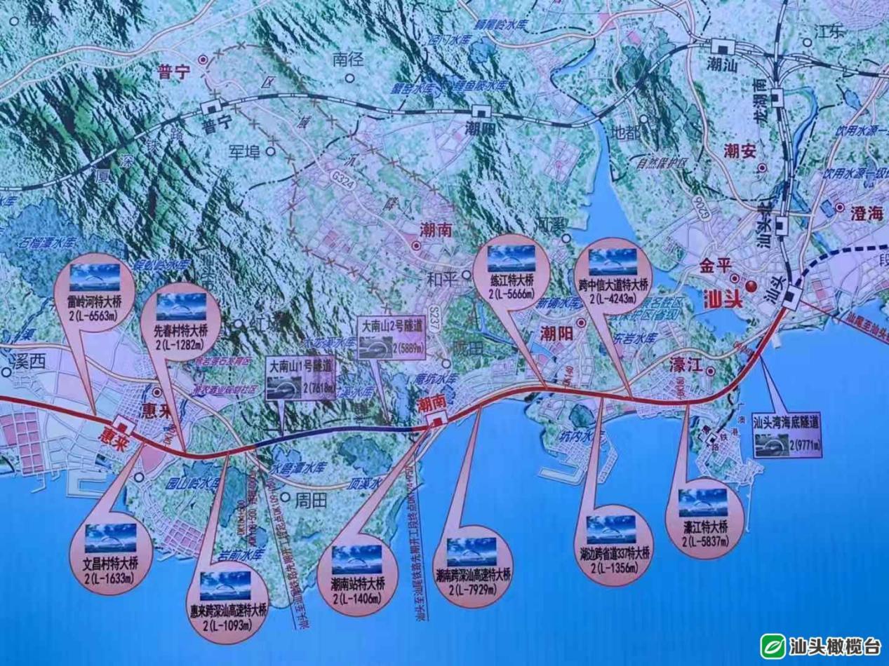 汕汕铁路汕头段规划线路图,汕汕铁路汕头南站规划