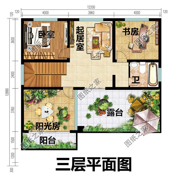 三层楼简单的平面图,45平米三层楼平面图