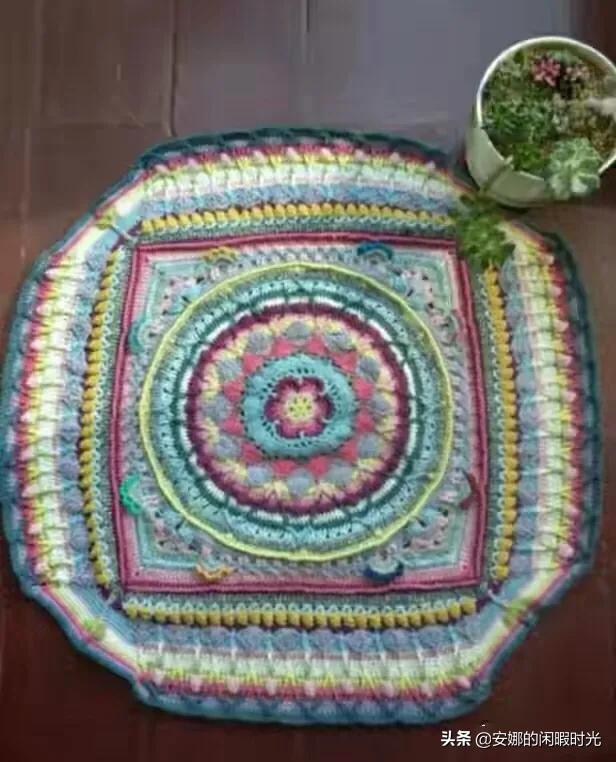 曼陀罗毯子编织教程,苏菲花园曼陀罗毯子钩法高清图解