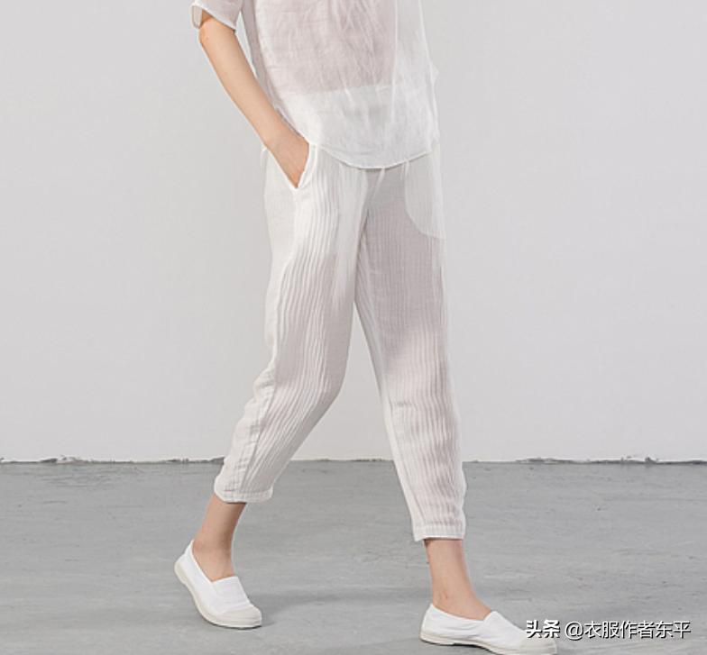 加厚加大码开腿裤裁剪法,女装小脚裤的裁剪教程