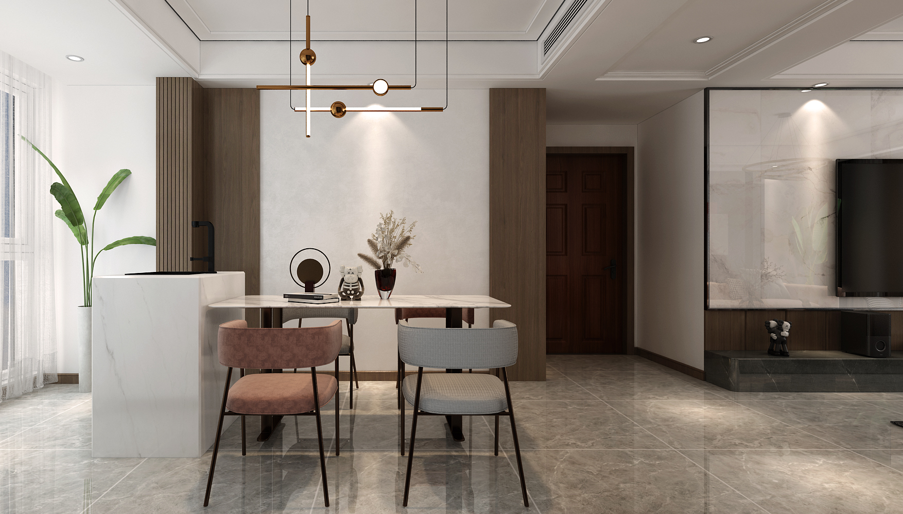 济南市万泰装饰历城区鲁能泰山七号120平现代轻奢风格案例