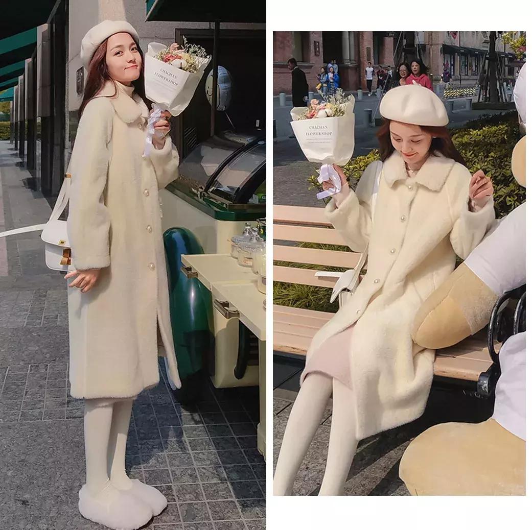 气质冬款裙子穿搭高级感,少女感十足的温柔风穿搭绿色毛衣