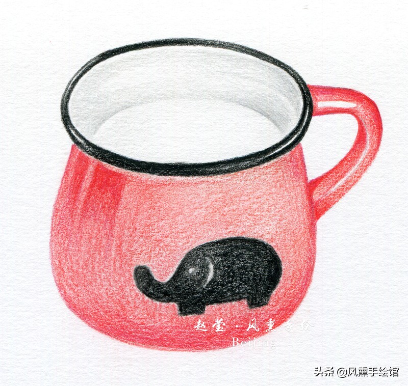 彩铅入门基础教程玻璃杯,零基础彩铅画水杯