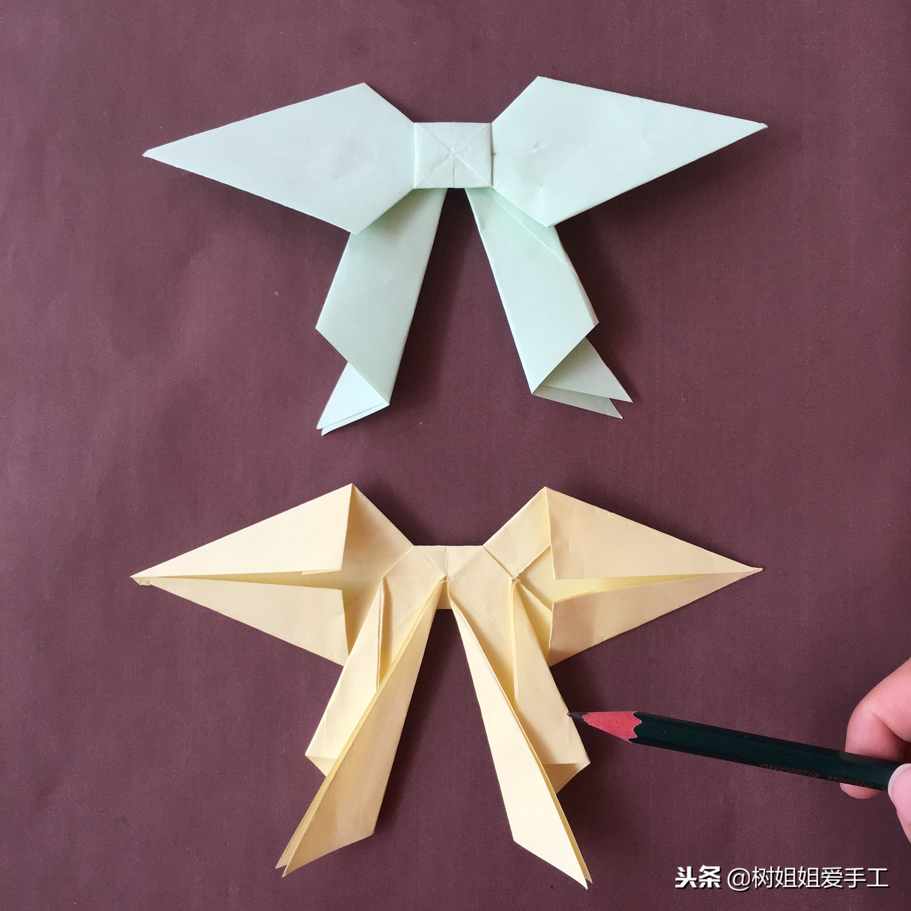 折纸小蝴蝶结的折法简单点,折纸蝴蝶结大全又简单又漂亮