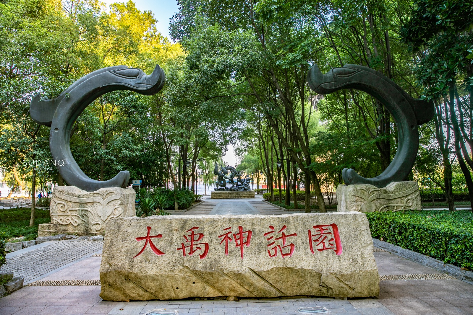 汉阳江滩大禹神话园游记,汉江江滩景区