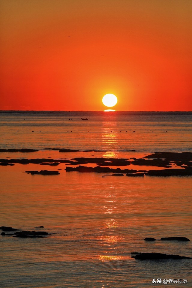 冬日大连观渤海,冬天大连看日落的海边