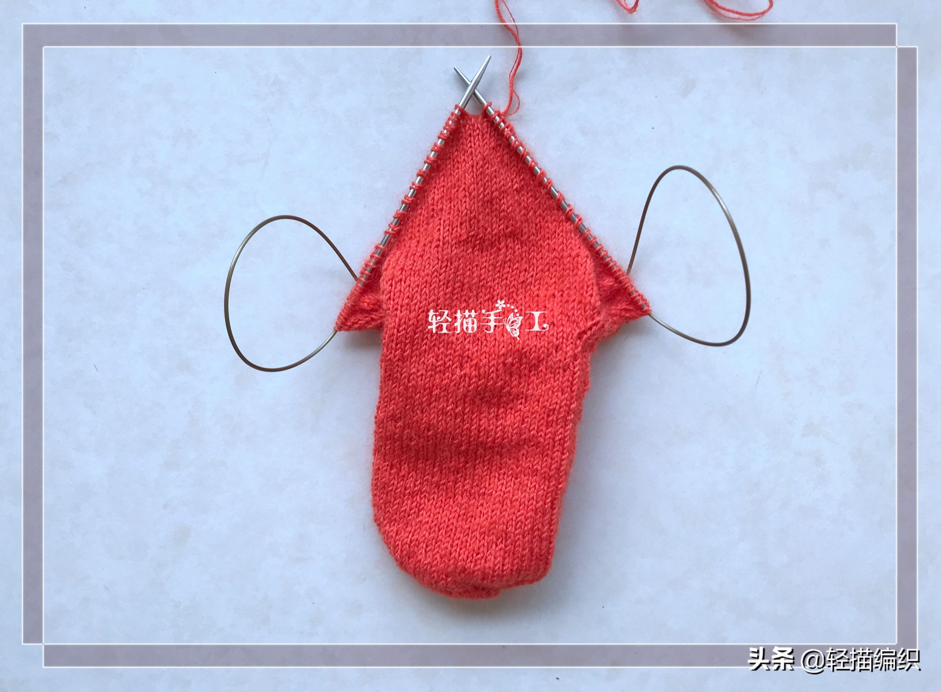 简易毛线袜的袜尖教程,无跟隐形袜编织教程