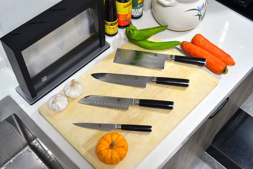 小米火候大马士革刀五件套,小米有品大马士革套刀