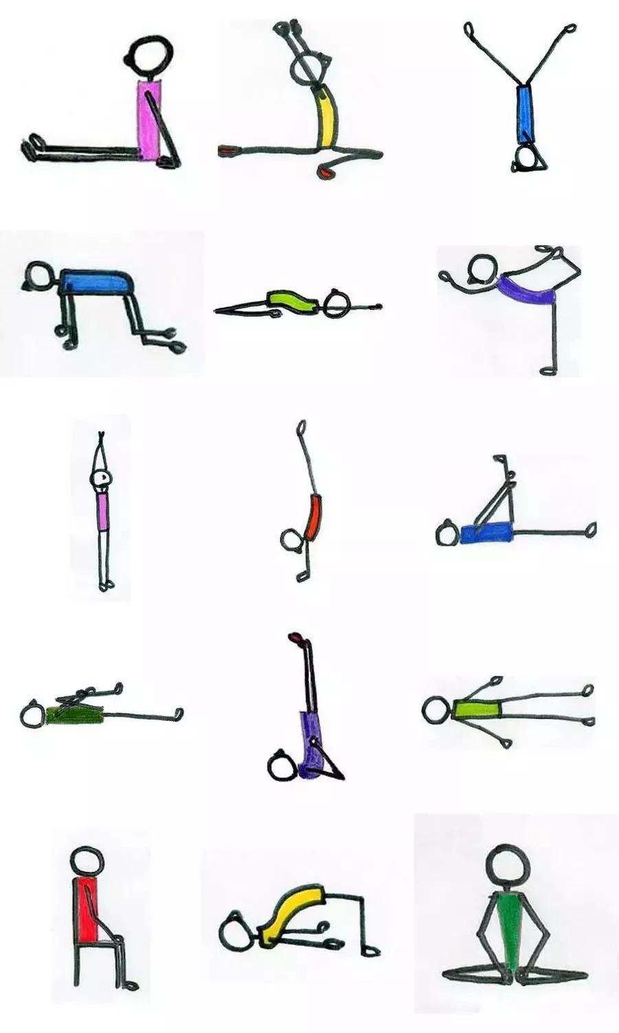 瑜伽开髋排课60分钟体式小人图,瑜伽坐姿热身小人图