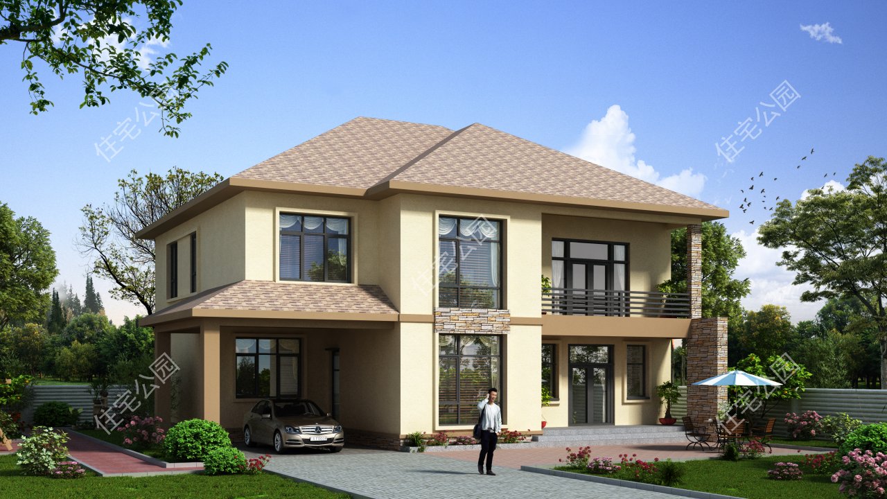 10款别墅一层带阁楼设计图,100套双层别墅设计图