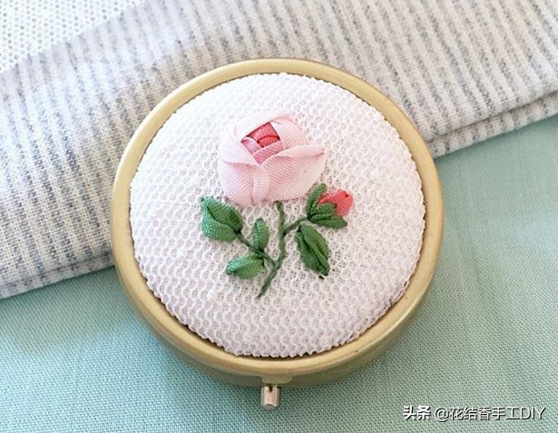 卷线绣的手工刺绣针法教程,喜字刺绣丝带绣