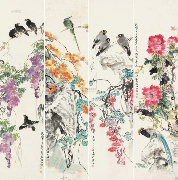 郑午昌书法真迹欣赏,郑午昌花鸟图100幅