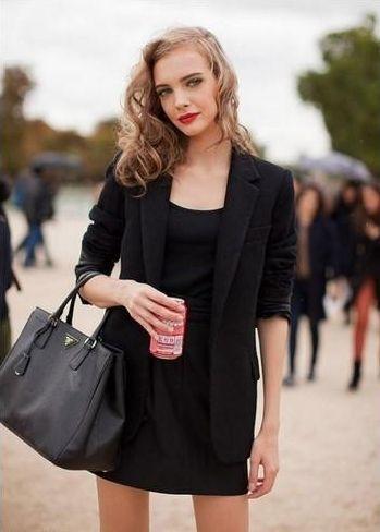 李小冉同款黑色气质套装西装,李小冉斜挎包同款