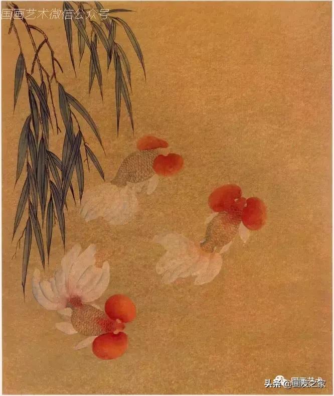金鱼工笔国画精品欣赏,工笔金鱼图片大全大图