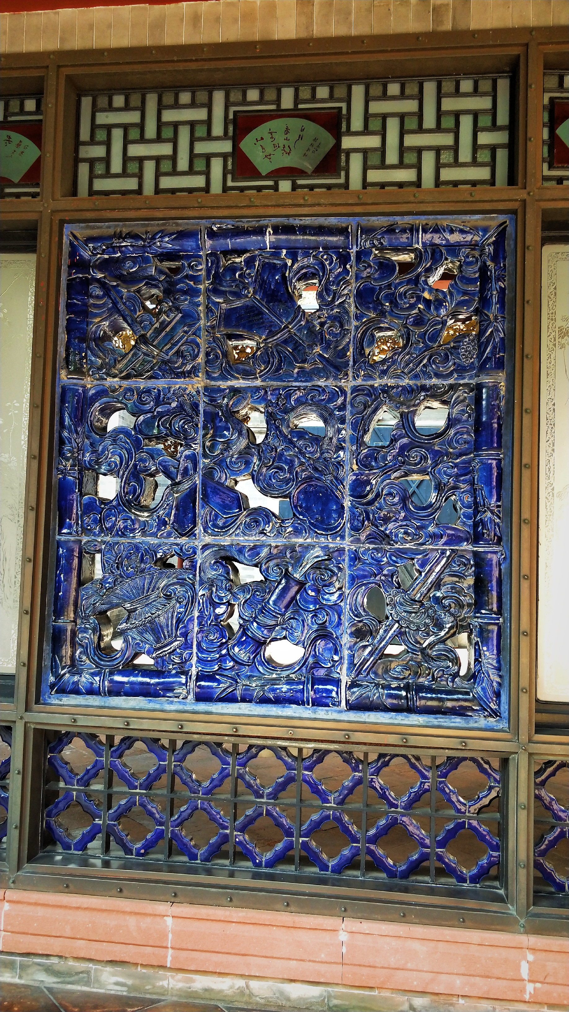 羊城八景彩色玻璃,顺德清晖园羊城八景图片