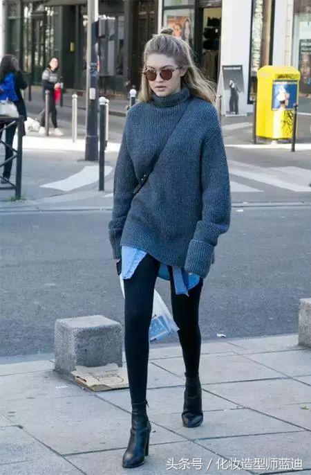 墨绿色毛衣配的衬衫穿搭,毛衣衬衫最温暖的叠穿套路