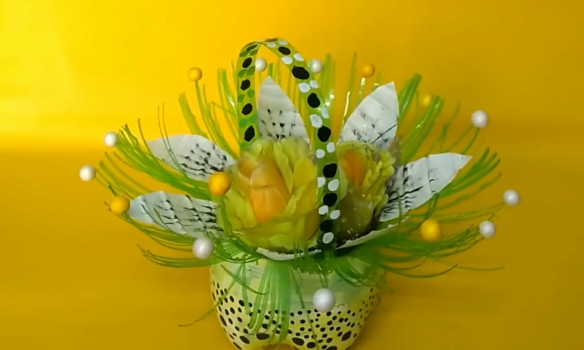 塑料瓶废物利用花篮制作方法,塑料瓶创意花篮手工制作方法图文