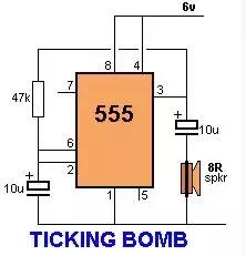 画出的555定时器电路引脚图,用555定时器构成双向流水灯电路图
