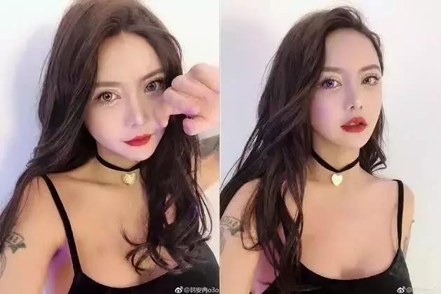 韩安冉变美记,21岁韩安冉整容变化