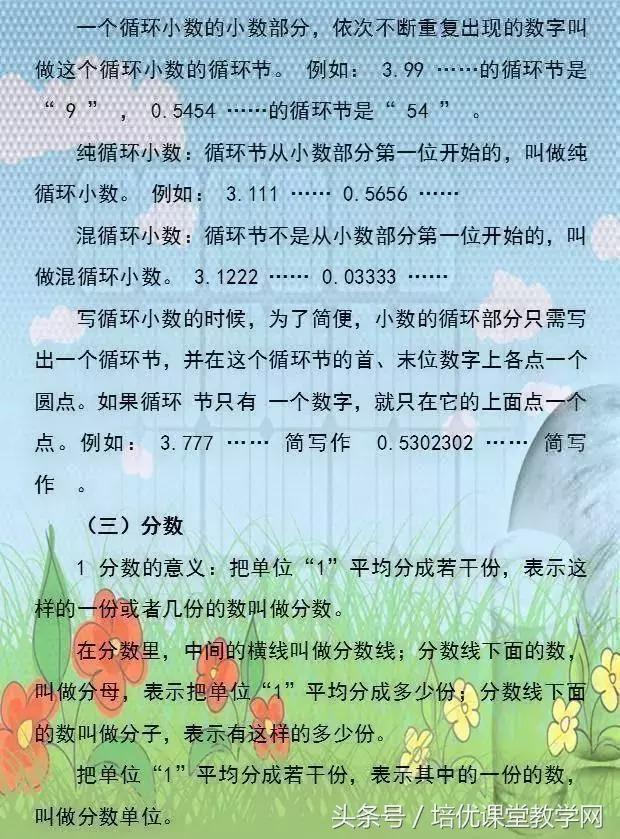 小学数学必背公式完整版,廖老师熬夜整理小学数学公式大全