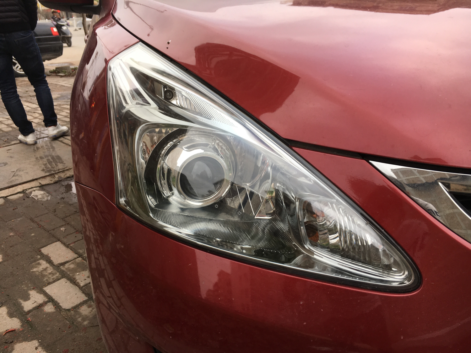 日产海拉大灯改装,日产骐达升级双光透镜套装