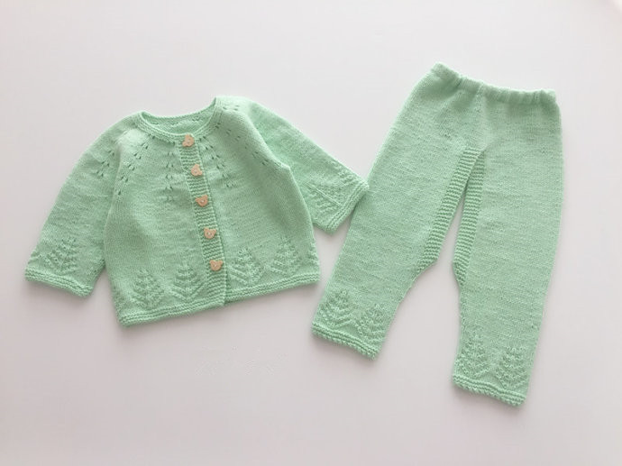 幸运树——宝宝棒针开裆套装编织教程