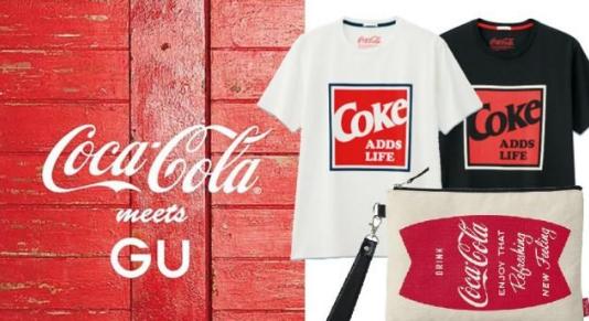 可口可乐与一个牌子联名的t恤,可口可乐联名短袖