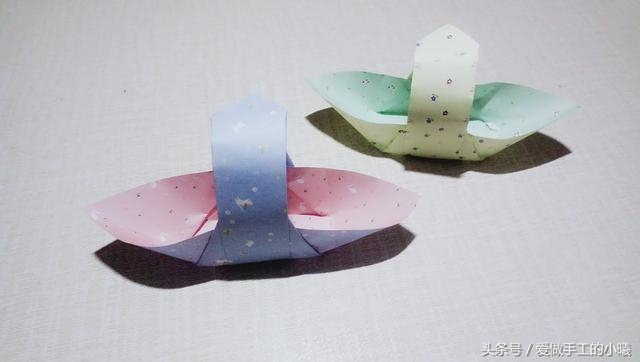 小时候小花篮折纸,儿童手工折纸大全花篮