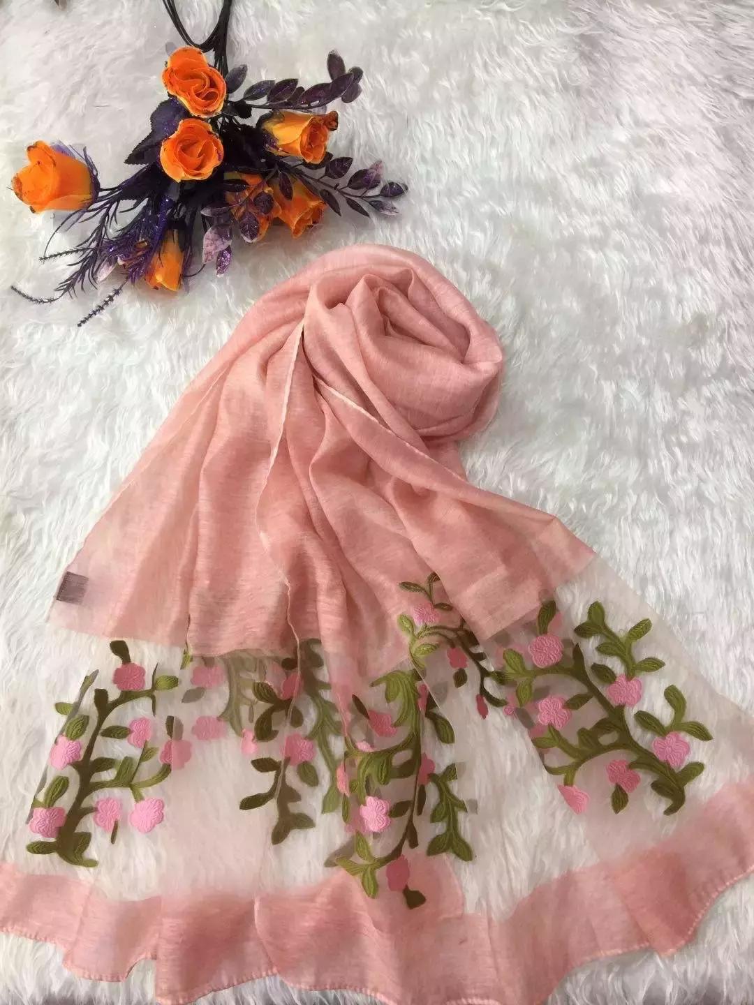 天丝刺绣丝巾,织围巾真丝