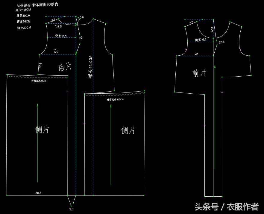 雪纺a字连衣裙裁剪视频,连衣裙裁剪图大码