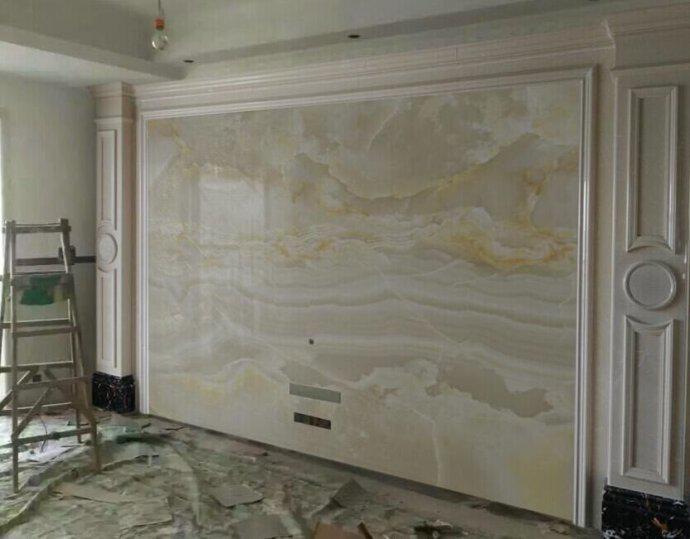 大理石背景墙用什么胶粘贴,结构胶粘大理石背景墙