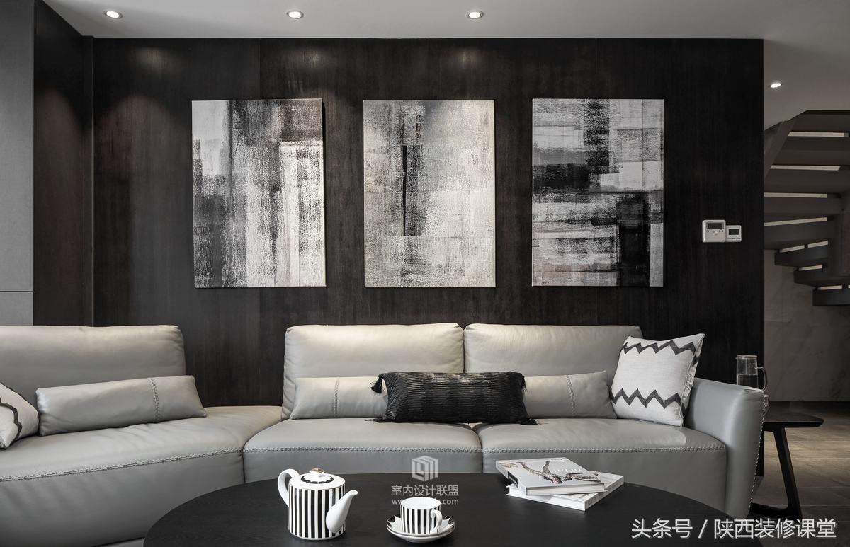 装修风格黑白灰两室两厅,黑白灰现代高级装修全屋搭配