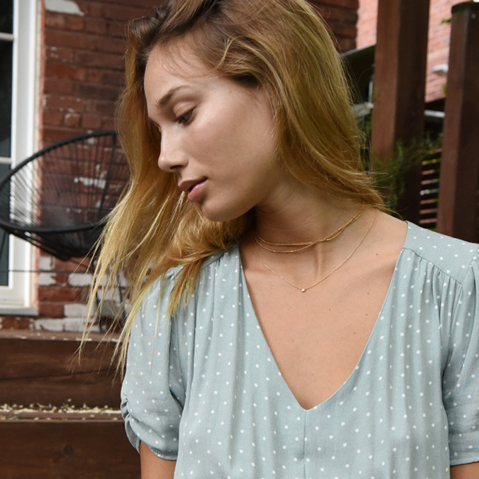 唐嫣同款钻石锁骨项链,唐嫣代言玫瑰金锁骨链